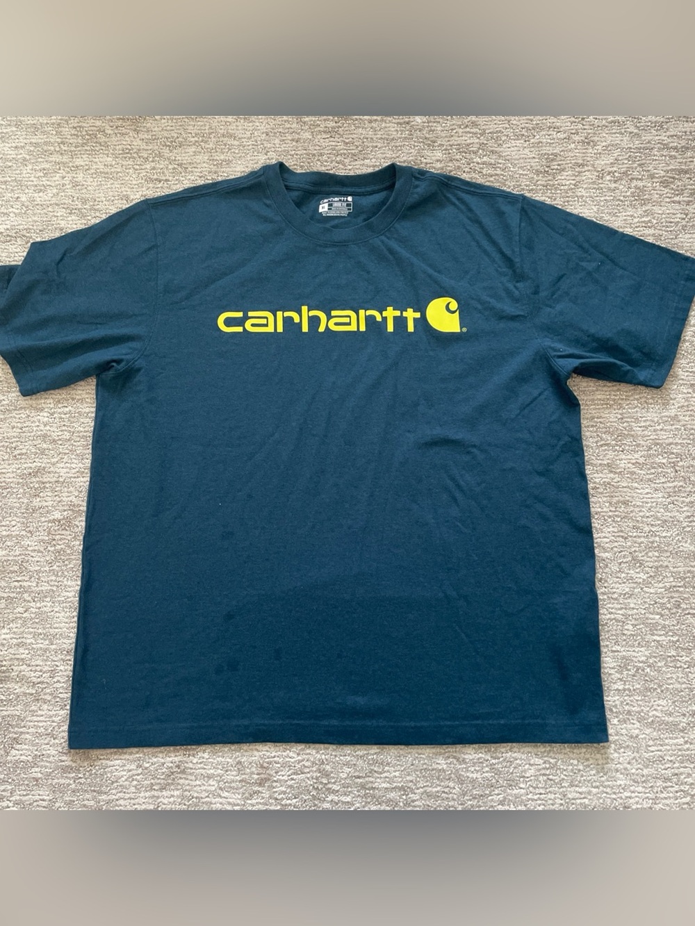 Carhartt Men's K195 Loose Fit Heavyweight Logo Graphic T-Shirt Size XL Teal